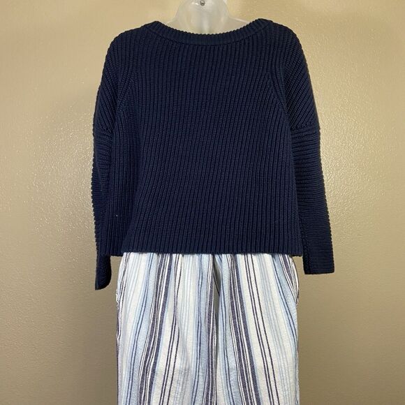 Polo Ralph Lauren Women’s M Rib Knit Cotton Crewneck Sweaters Navy - Picture 2 of 8